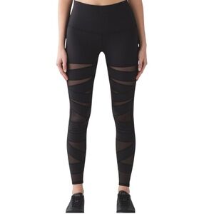 Lululemon Black High-Waisted wunder under Leggings mesh